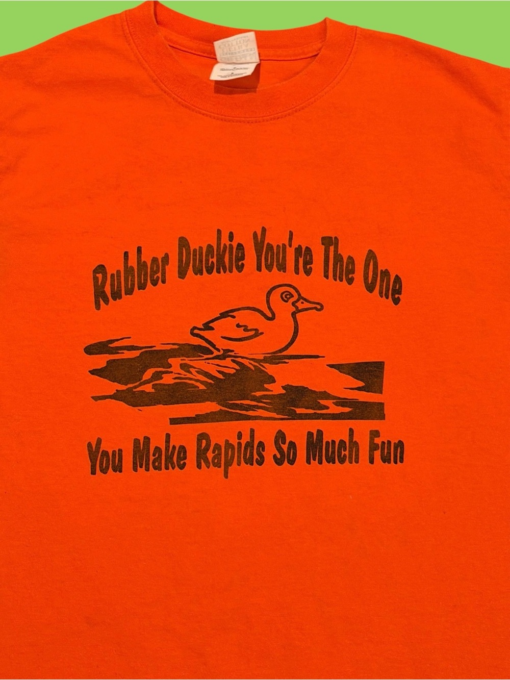 Vintage Y2K Rapids Rubber Ducky Tennessee Orange Size Small